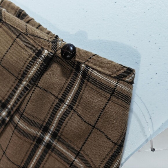 Vintage New Brown Plaid Wrap Skirt Plus 24 Liz Claiborne Academia Heritage NWT - Picture 4 of 12